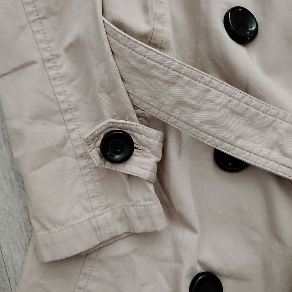 Classic Beige Vintage Double-Breasted  Trench Coat - Picture 4 of 13